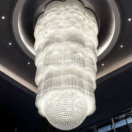 Hotel Lobby Lustre Crystal Luxury Long Large Chandelier Wedding Villa Gold K9 Crystal Chandelier Lighting