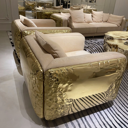 Made of concrete Italian Luxury-Style Stainless Steel Metal Tree-Root Coffee Table Designed By a Master For a Modern Living Room Coffee Table