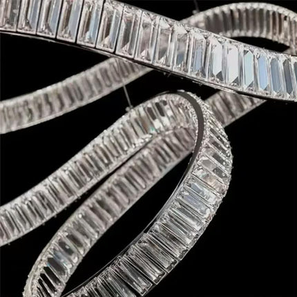 Custom Made Chandelier Ceiling Hanging Pendant Lights Special Design Long Crystal Hotel Restaurant