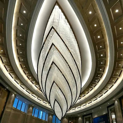 Custom Large Adjustable Height Square Oval Modern Luxury Hotel Lobby Banquet Hall Chandelier Light