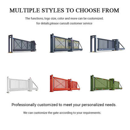 Modern Automatic Sliding Gate for Courtyard Houses Retractable Swing Style Aluminum Alloy Iron Frame Villas Apartments Schools