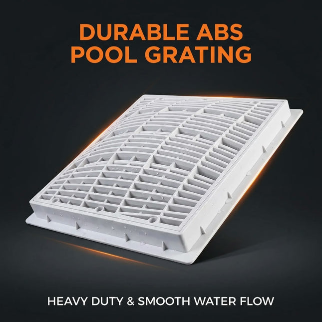 Square anti-vortex main drain cover, anti suction safety ABS drain grate, impact resistant pool bottom drain fitting