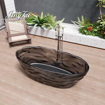 Textured Transparent  Resin Bath Italian Design Exclusive Modern Space Masterpiece