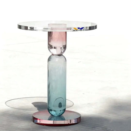 Designer Gradient Color Round Acrylic Coffee Table Italian Modern Art Side&End Table Multifunctional Nightstand For Living Room