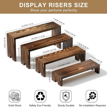 Spacious Sturdy Timber Layered Display Rack Snack Showcase Shelf For Household Dining Room With Practical Tableware