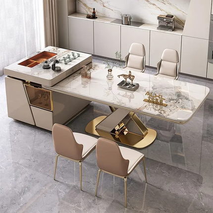 Custom Large White Artificial Stone Dining Table – Direct Manufacturer Premium Marble-Style Furniture