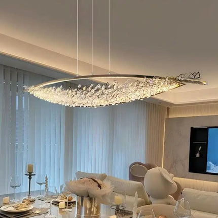 New Crystal Chandelier for Dining Room Island Counter Luxury Creative Villa Bar Counter Pendant Lamp Light