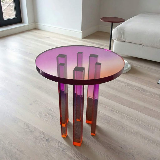 New Design Modern Living Room Acrylic Round Table Luxury Simple Style Villa Acrylic Side Table