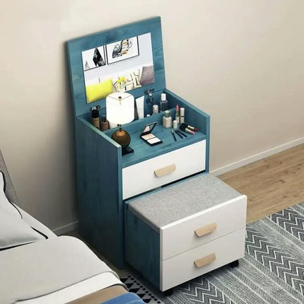 Nordic Simple Style White Small Dresser Mirrored NightStand Bedside Table With Drawer For Bedroom Living Room