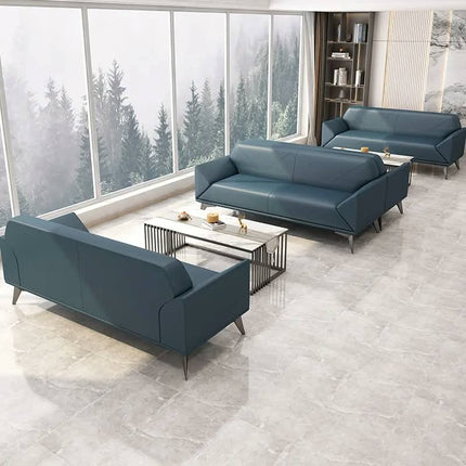 Modern Minimalist Comfortable Leather Modular Three Seat Office Sofa Commercial Hotel Apartment Living Room Home Office Dining