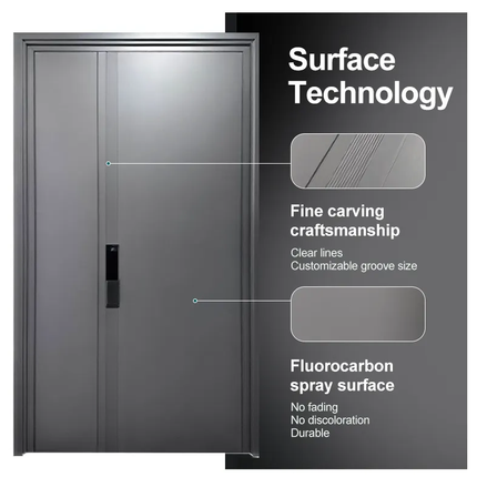 Customized Design Digital Lock Automatic Opening Security Doors Aluminum Alloy Doors For Houses Entrance Door