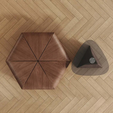 Italian Minimalist Hexagonal Star Coffee Table Set Vintage Modern Living Room Coffee Table Set New Designer Wooden Coffee Table