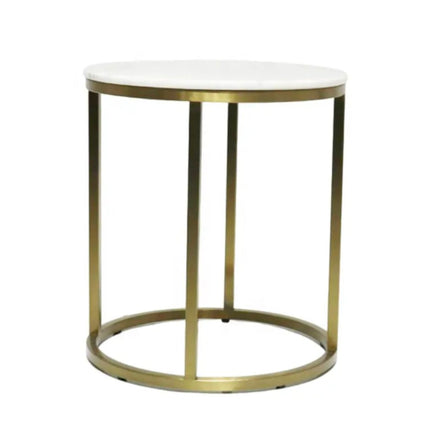 Metal Stainless Steel Coffee Side Table Modern Round Corner Coffee Table Living Room Luxury Marble Top Corner Table
