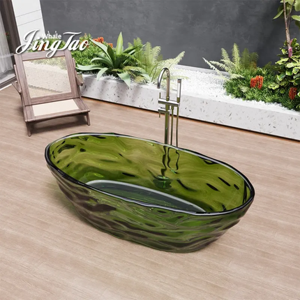 Textured Transparent  Resin Bath Italian Design Exclusive Modern Space Masterpiece