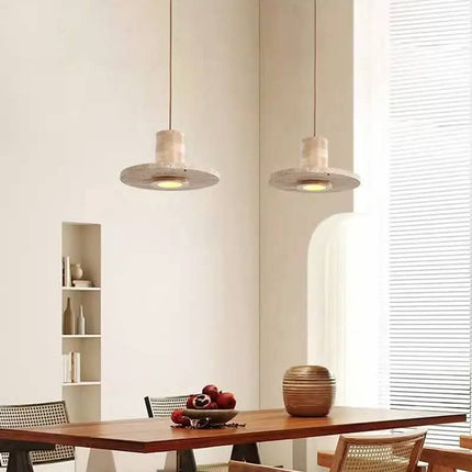 Modern Simple Home Interior Decoration Ceiling Pendant Wabi Sabi Bedroom LED Natural Yellow Stone Middle Size Pendant Lamp