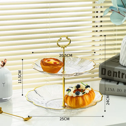 Classic Eco-Friendly Ceramic 3-Tier Dessert Display Stand Cake Stand Wedding Party Dinner Plate Hotels Fruit Plates