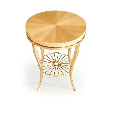 New Design Luxury Gold Metal Side Table Minimalist Handmade Coffee Table Vintage Round Shape Living Room Side & End Table