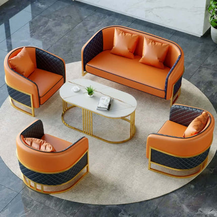 Modern Sofa Light Luxury Reception Hall Leisure Hall Sofa Armchair Living Room Leather Sofa