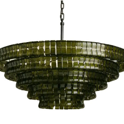Ghiaccio Chandelier 80cm diameter Handmade Milk Glass