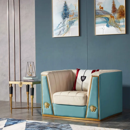 Royal Gold Side Table - Elegant Italian Design, Premium Stainless Steel with Black Marble Top