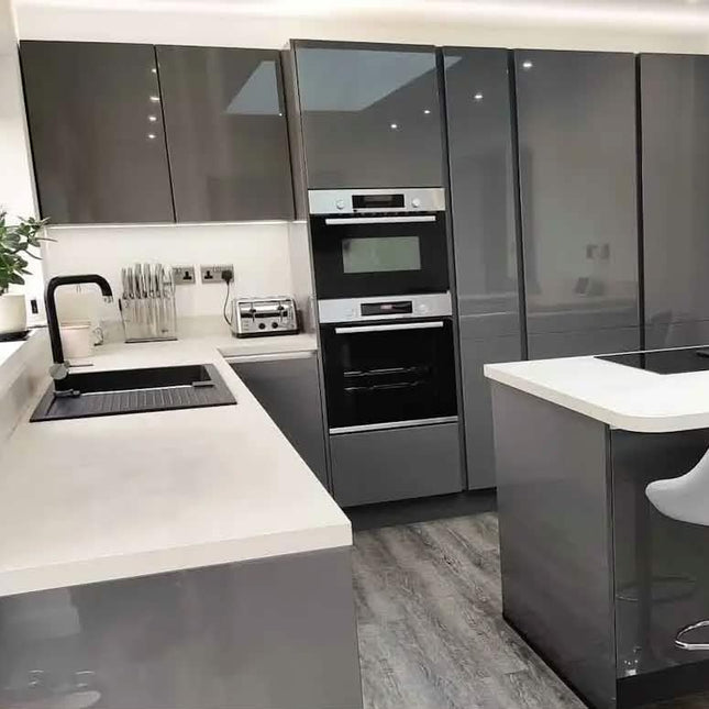 Luxury MDF Modular Modern Lacquer Glossy Kitchen Cabinet Set