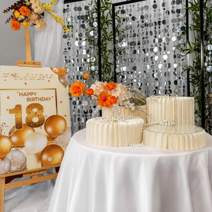 Cosmo Celebration Display Stand Set 4-Height-Adjustable Risers Lightweight Sturdy PVC Panels Foldable Buffet Pedestal Dessert