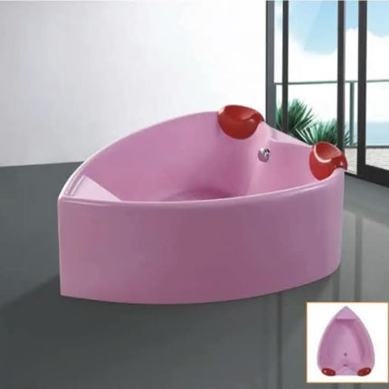 High-Quality Soaking Bath Tub Art Design Solid Resin Red Custom Heart Shape Bathtub