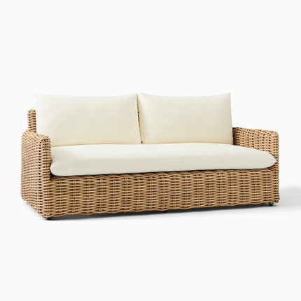 Minimalist Haven Luxury Sofa Set with Natural Rattan Weave
