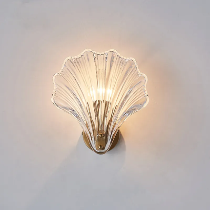 Iron Glass Material Bedroom Headboard Shell Wall Lamp Light Luxury Modern Simplicity