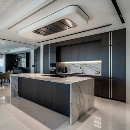 Luxury Kitchen Cabinets Furniture Modern Kitchen Cupboards Black Lacquer Solid Wood Kitchen Cabinet Set With Countertops