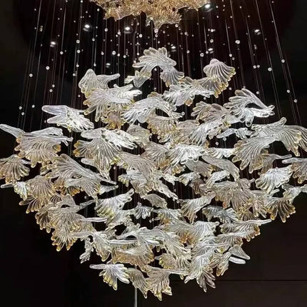Customized Glass Led Pendant Light Modern Luxury Art Design For Banquet Hall Villa Reception Desk Hotel Lobby Shopping Mall