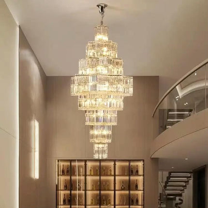 Luxurious Modern Crystal Chandelier for Living Room Large Octagonal Design Warm White for Duplex Apartments Lobbies Weddings