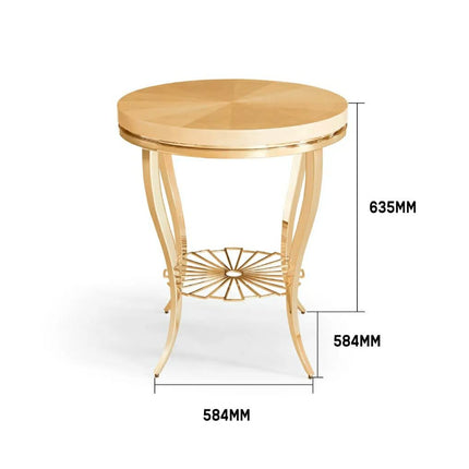 New Design Luxury Gold Metal Side Table Minimalist Handmade Coffee Table Vintage Round Shape Living Room Side & End Table