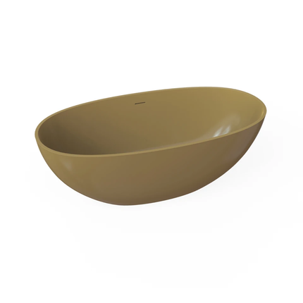 Maydon Modern Freestanding Soaking Tub Stylist Matt White Solid Surface Oval Artificial Stone Bathtub Durable Eco-Friendly Lid