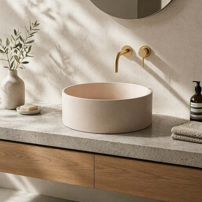 Modern Minimalist Concrete Wash Basin MB003 Round Countertop Sink
