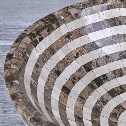 Customized Modern Polished Natural Marble Stone Mosaic Sink Round Shape Countertop Bathroom Vanity Sink