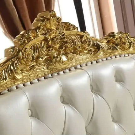 Modern Luxury Solid Mahogany Wood Frame Sofa Set With Handmade Wood Carving and PU Leather Upholstery for Apartment Living Rooms