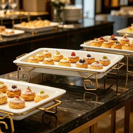 FLEY Luxury Ceramic Dessert Display Stand Multi-Layer Buffet Cake Serving Tray For Hotel Restaurant Wedding Party Decoration