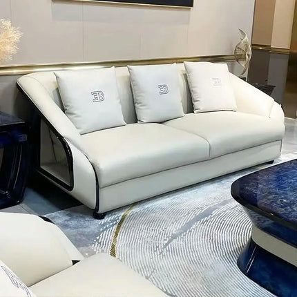 New Italian Luxury Modern Reclining Sofa Set Fabric Sponge Filled Comfortable Villa Apartment Living Room