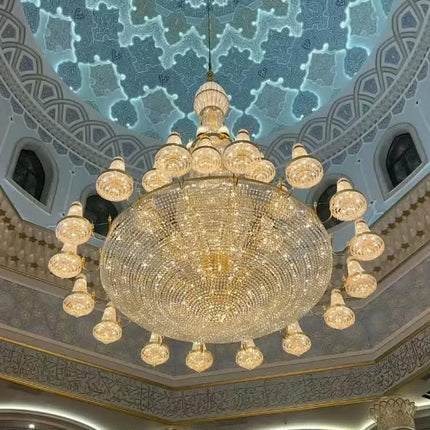 Modern Luxury Gold Crystal Oval Multilayer LED Chandelier Adjustable Height Remote Control High CRI 90 5-Year Warranty