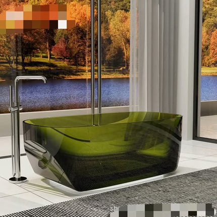 Soaker Hot Tub Adult Free Standing Clear Bathtub Composite Resin Transparent Resin Bathtub