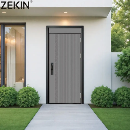 ZEKIN European Style Entrance Doors Anti-Theft Heat Insulation By Chinese Manufacturers Aluminum Security Front Entry Doors