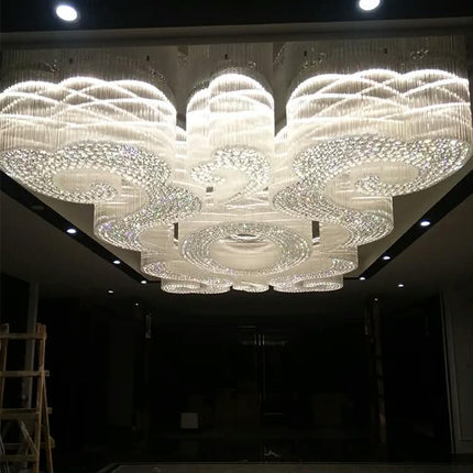 Custom Luxury Island Panel High Ceiling Chandelier Light Chinese Style Decoration for Weddings for Home Use