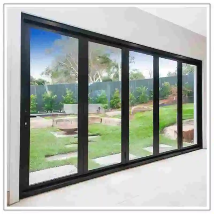 Professional Modern Thermal Break Bi-Fold Bathroom Door Aluminum Alloy Double Tempered Glass Waterproof Foldable