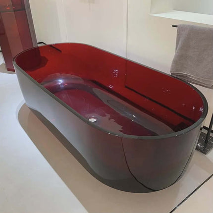 Glossy Burgundy Resin Tub Italian Design Exclusive Refined Sophisticated Living Masterpiece