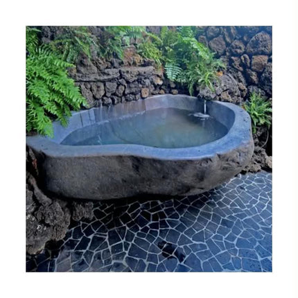 Custom Hand Carved Large Black Solid Stone Marble Bathtub Freestanding Statue Sculpture