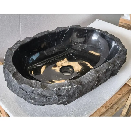 Natural Marble Countertop Basin Modern Irregular American Style WashBasin No Hole Faucet Mount Integrated For Hotels GuestHouses