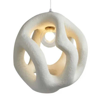 Adjustable Height Modern Indoor Oval Small Wabi Sabi Style Japanese Chandelier Hollow Design Loft Bar Counter Bedside Pendant