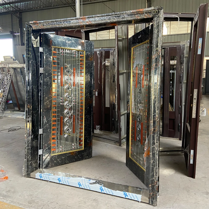 Refined Double Tempered Frosted Glass Bathroom Door Offering Durability and Style