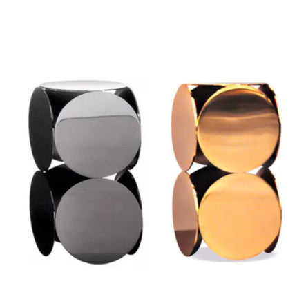 Modern Light Luxury Mirror Polished Stainless Steel Geometric Round Side Table One Piece Welded For Living Room Furniture Decor